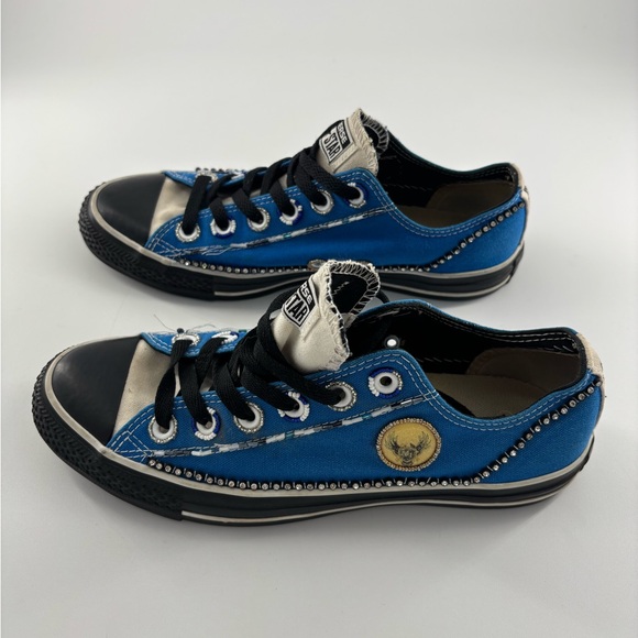 Converse All Star Low Top Bedazzled Skate Shoes Men’s Size 8 135529C Blue Black - Picture 7 of 11